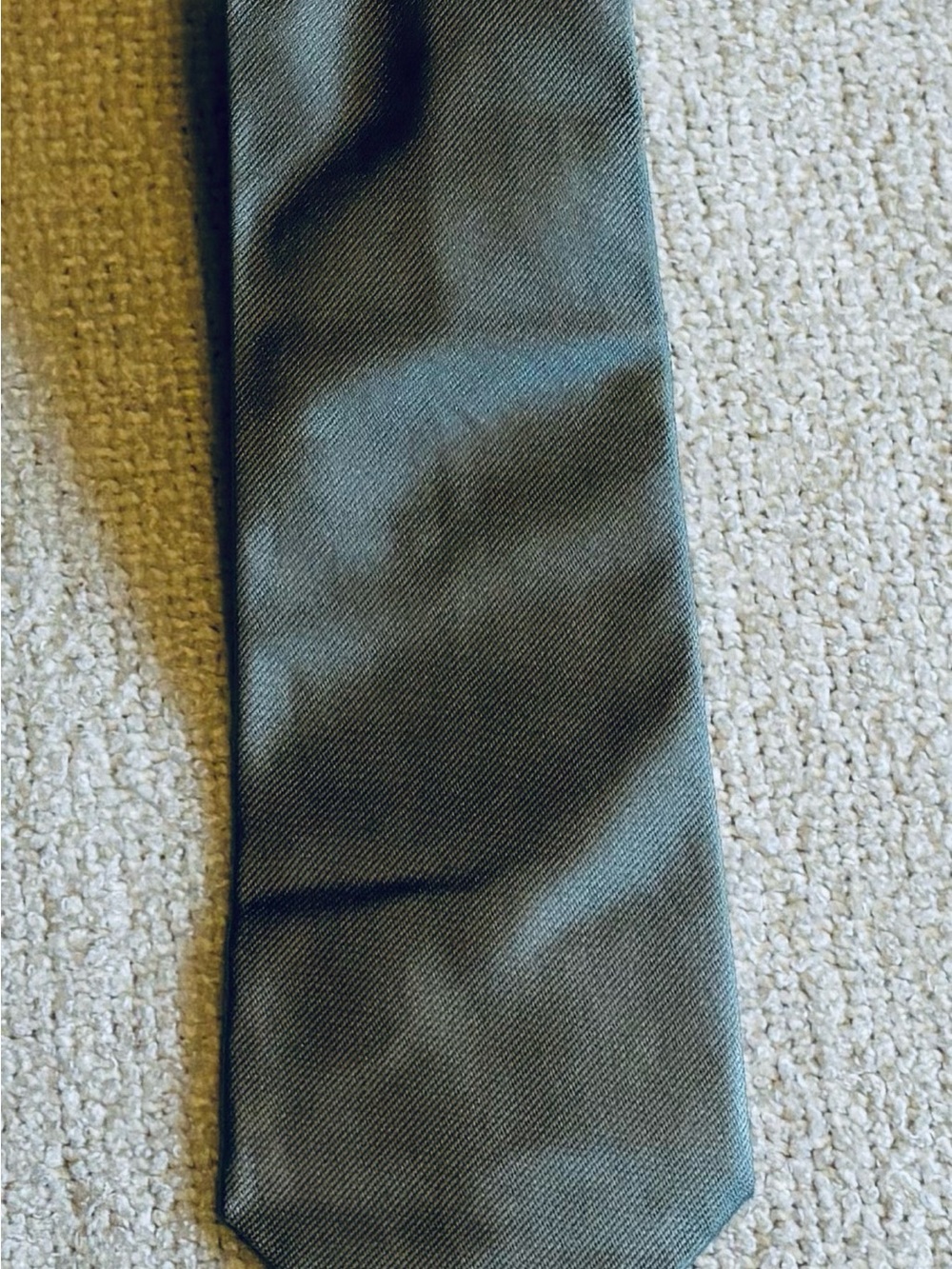 Polo by Ralph Lauren Men's Gray Solid Silk Tie Woven Pointed Handmade One Size